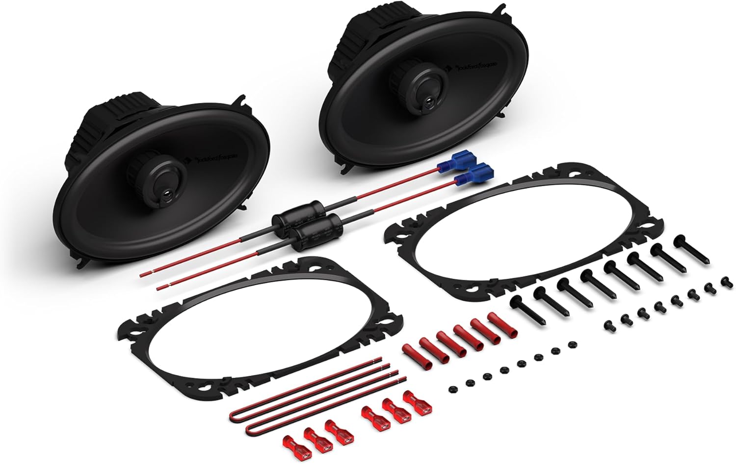 Rockford Fosgate P1V2-46 Punch P1 4x6 3-Way Coaxial Full Range Speakers - Black (Pair)