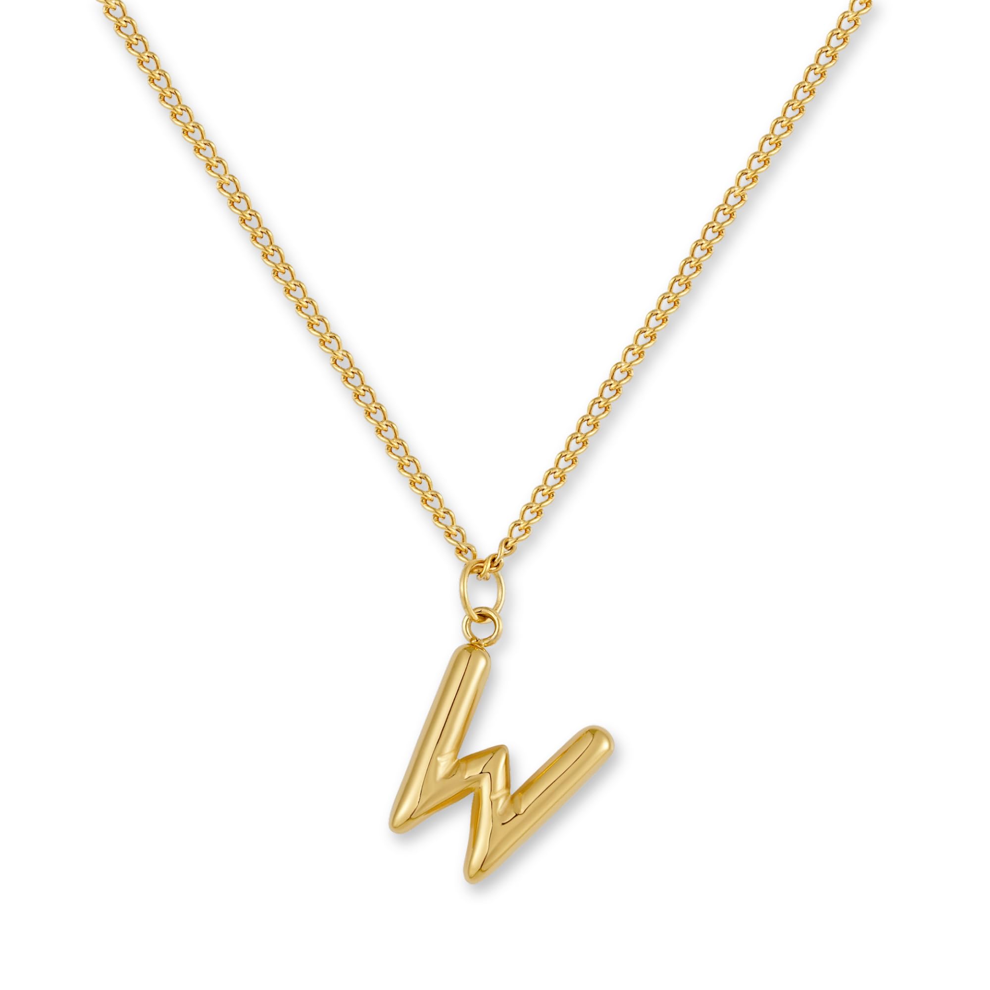 GD GOOD.designs Buchstaben Kette Gold Bubble | Initialen Anhänger aus 18K vergoldetem Edelstahl - Wasserfest & Hautverträglich | Halskette Damen A-Z