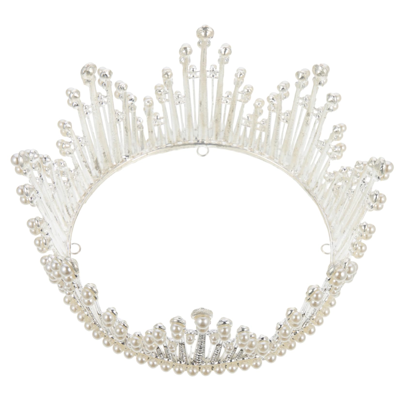Tocado de Novia de Perla Plata para Fotografía y Fiesta de Mujeres | Diadema Barroca, Brillo Distintivo y Estilo Chic, Accesorio para Boda y Prom, Adorno Capilar Elegante
