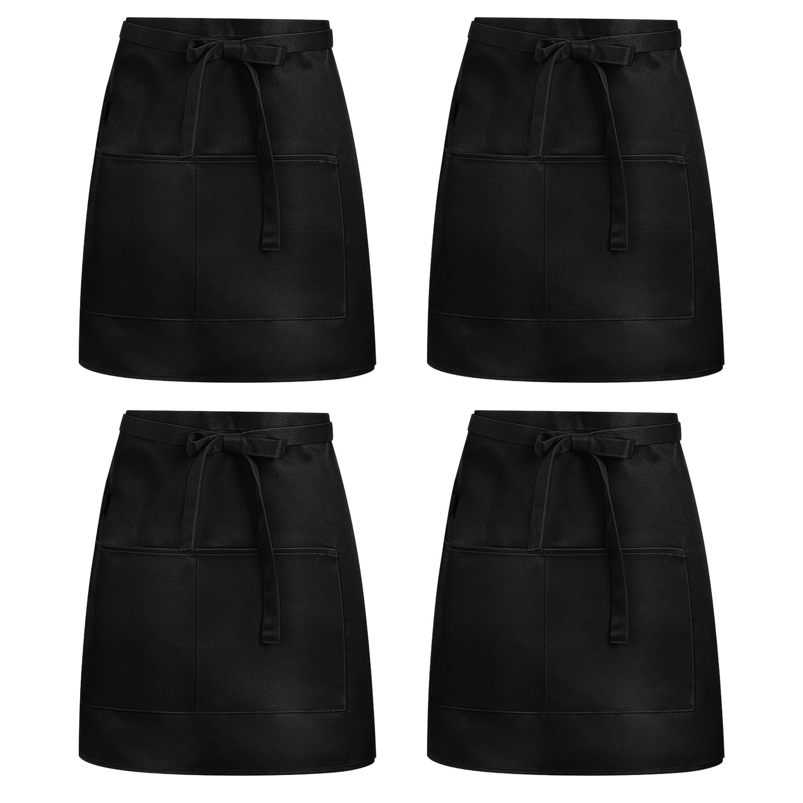 Halbschürze 4 Stück-pack aus Polyester in Schwarz für Servicekräfte