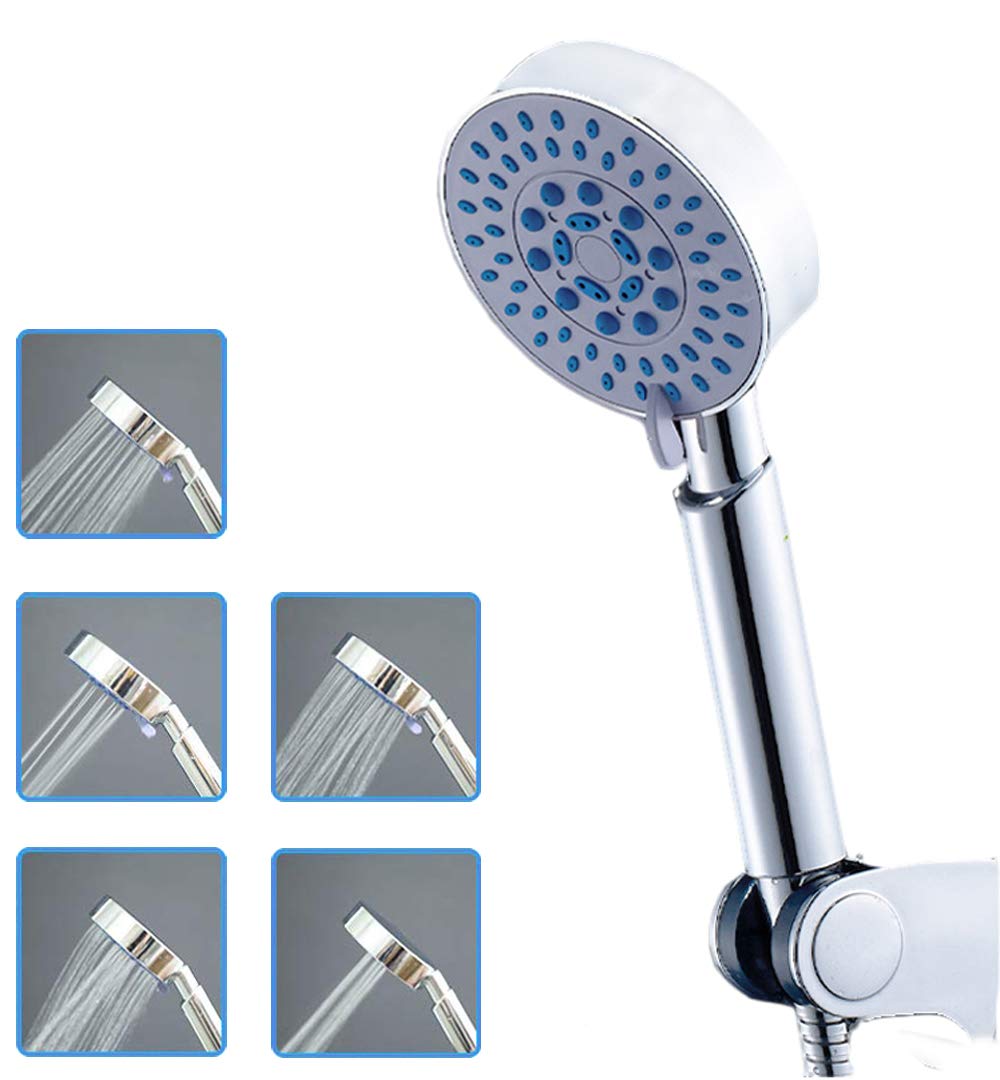 High Pressure Universal Shower Head with Adjustable 5 Sprays Modes, Handheld Shower with Hose Design for Bathroom Low Water Pressure with Massage Experience