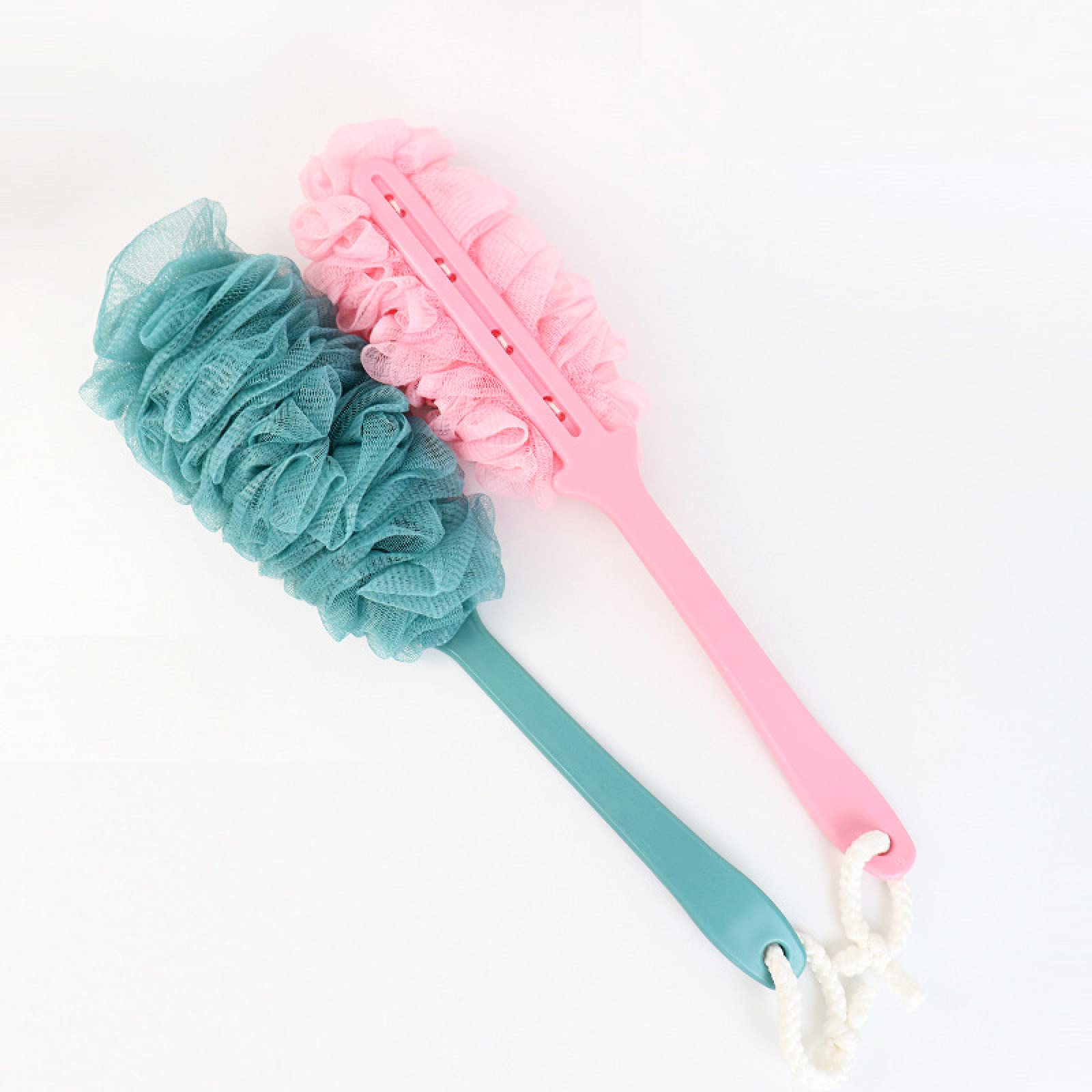1PC Bola de Ducha Cepillo de baño Práctico Exfoliante Corporal Baño Cepillo de Espalda Ducha Mango Largo Bola de baño, Rosa (Rosa)