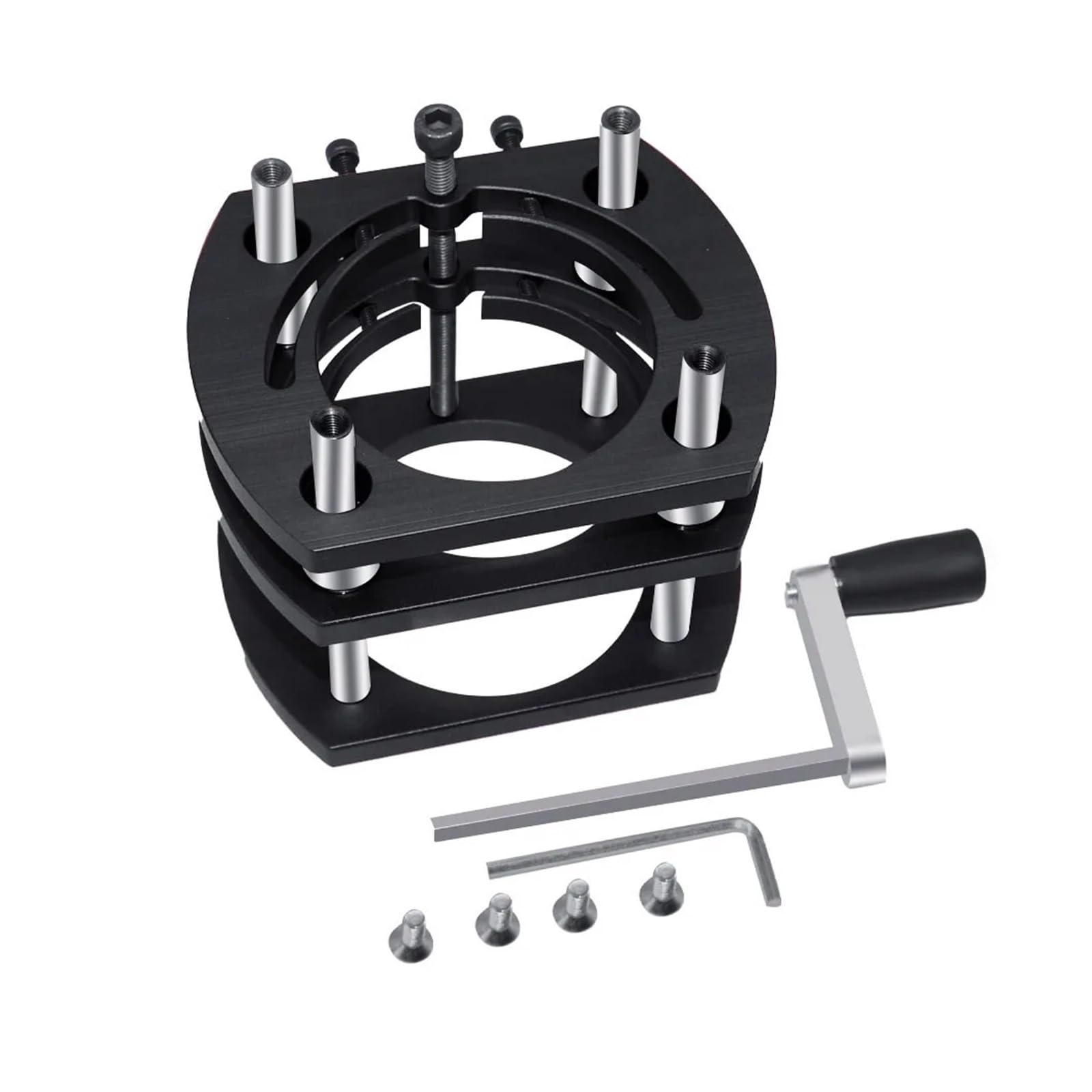 Placa de inserción de Mesa de enrutador, aleación de Aluminio, Tablero abatible para fresado de Madera, Herramienta Auxiliar para carpintería (tamaño: 1 Juego Negro)