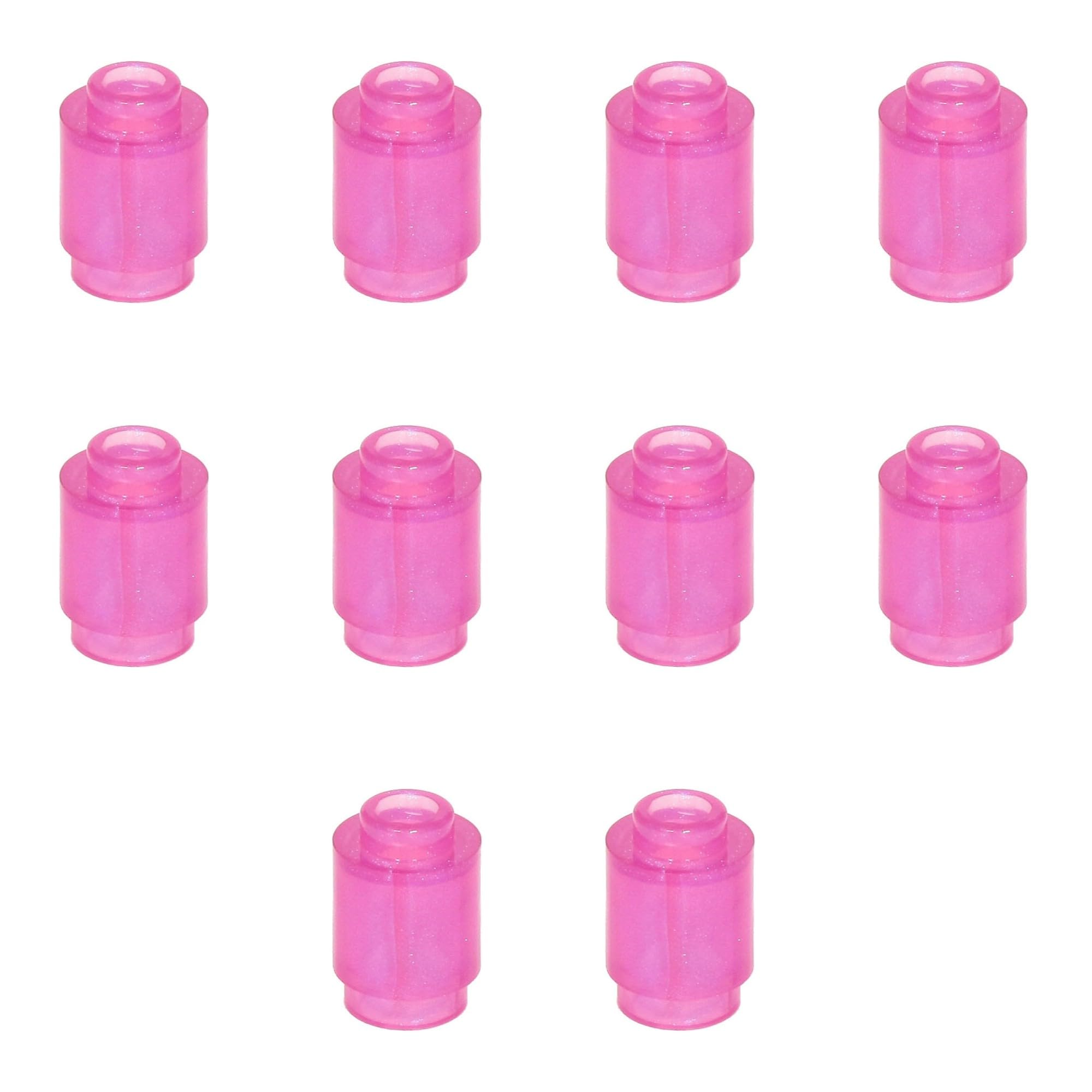 LEGO Brick Round 1 x 1, Part 3062 (Satin Trans-Dark Pink, 10, count) — image 1