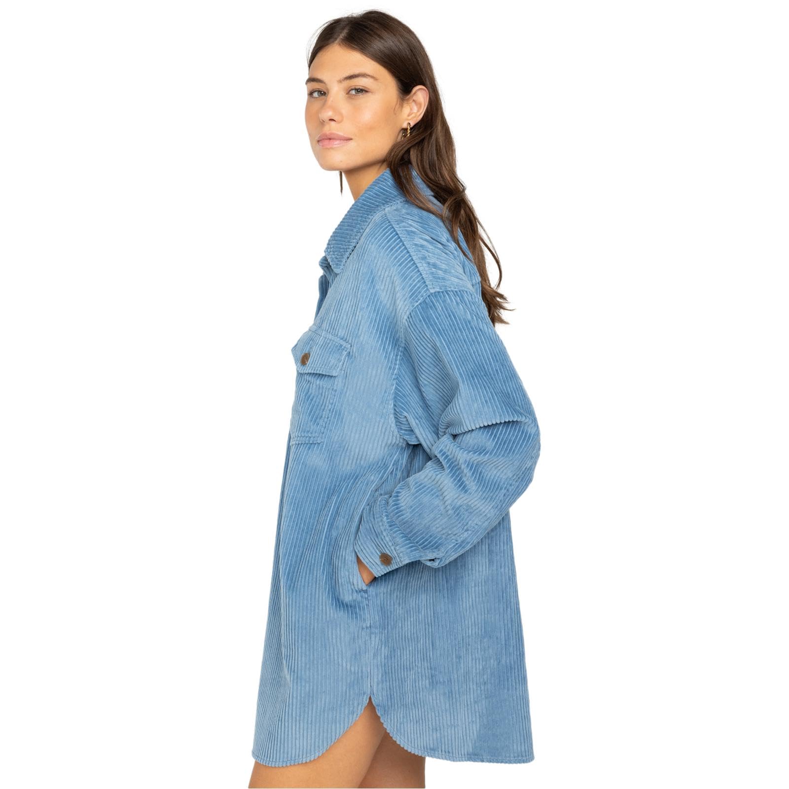 BILLABONG Robe chemise d'hiver à manches longues en velours côtelé pour femme