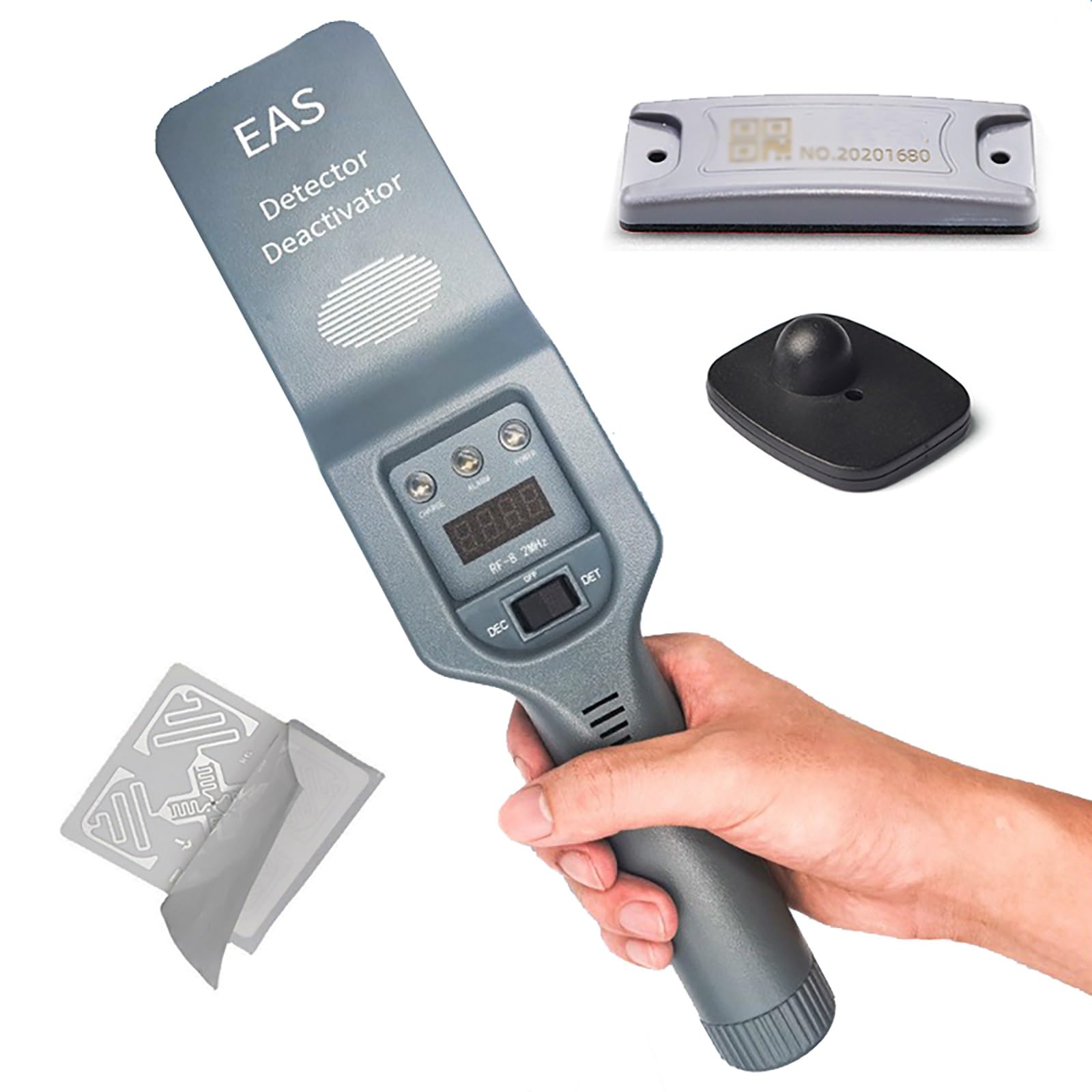 EAS Security Tag Detector & Deactivator - 58Khz/8.2MHz Retail Sistema Antirrobo con Alarma de Sonido y Luz para Supermercados y Almacenes