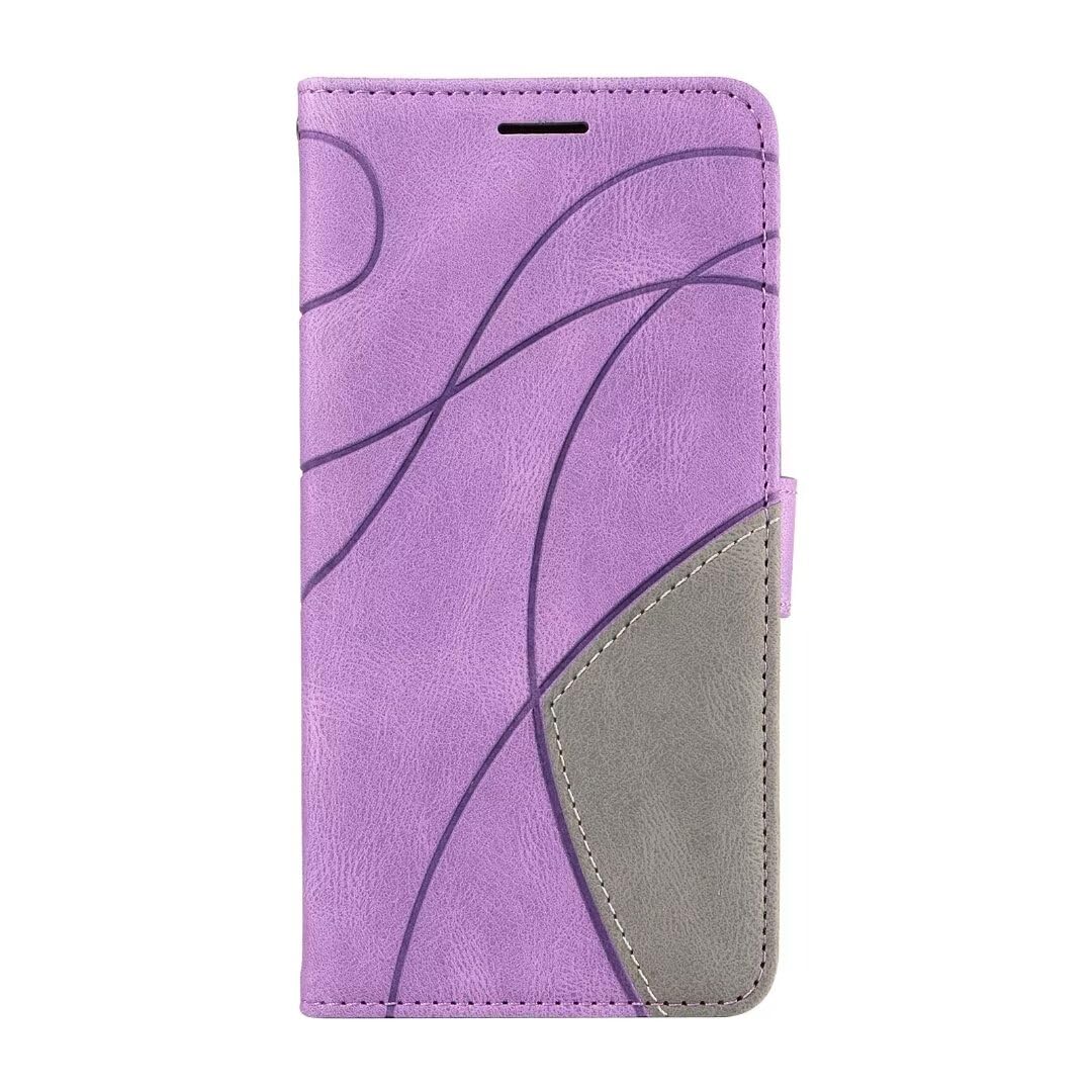 Lvnarery Honor 200 Lite 5G Case Protective Geometric Wallet Phone Case PU Leather Cover with Magnetic Closure Kickstand Bookstyle Folding Stand Silicone Bumper Card Holder Pouch Purple - Image 2