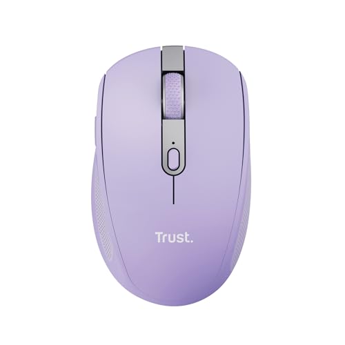 Trust Ozaa Souris sans Fil Bluetooth + 2.4GHz Silencieuse Compacte, Pourpre