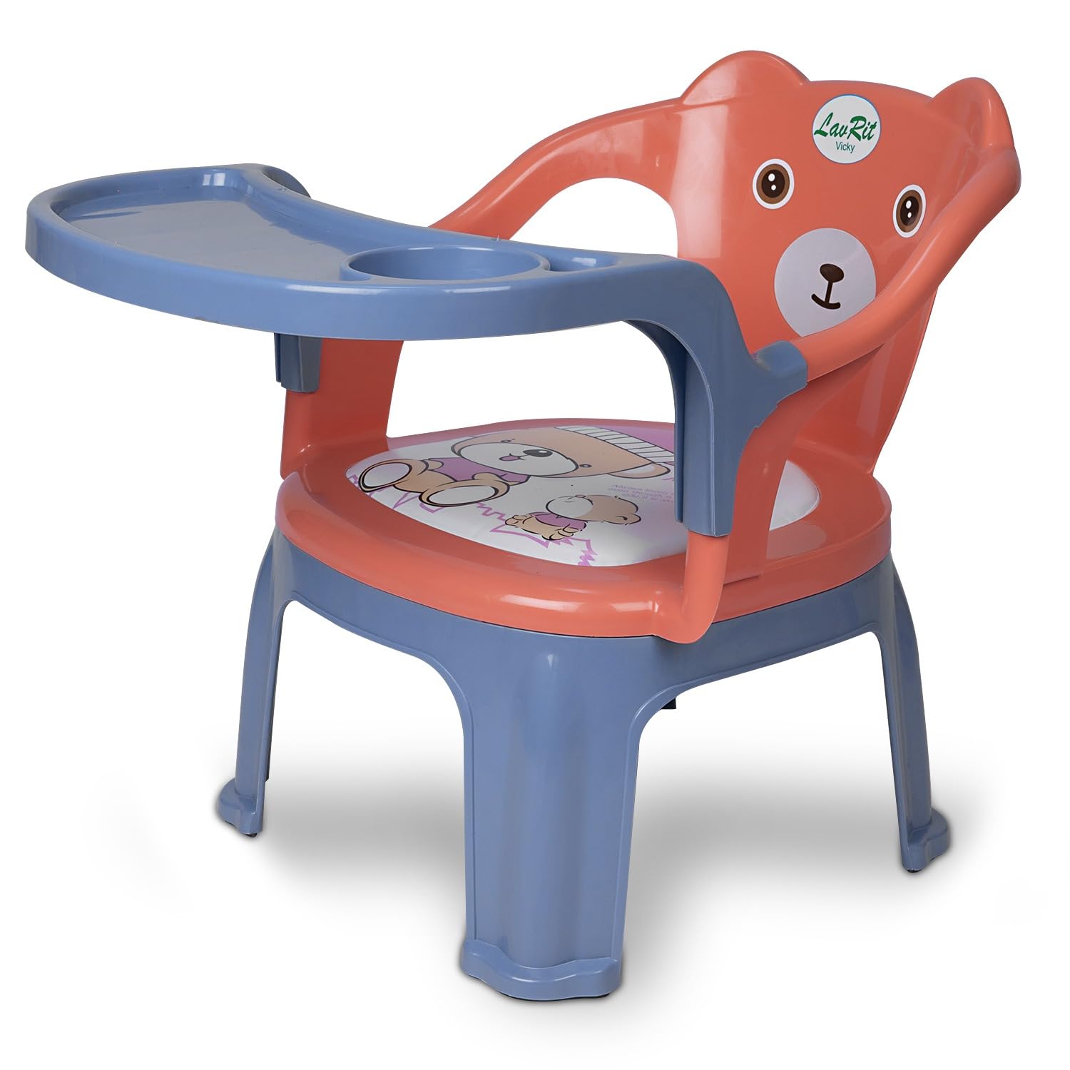 LavRit Plastic Baby Feeding Chair, with Tray Chair/Booster Plastic Chair for Kids/Feeding Chair for Kids,Portable Eating/Safe Chair(1-3 Years)/Upto 20 Kgs-image-2