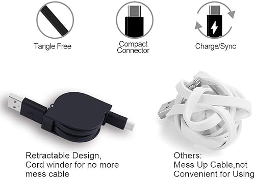 Miniatura 2 de Cable USB retráctil tipo C tipo C cargador USB C a USB A Cable de carga de sincronización de datos Note 8 Cargador para Samsung Galaxy Note 9, S22