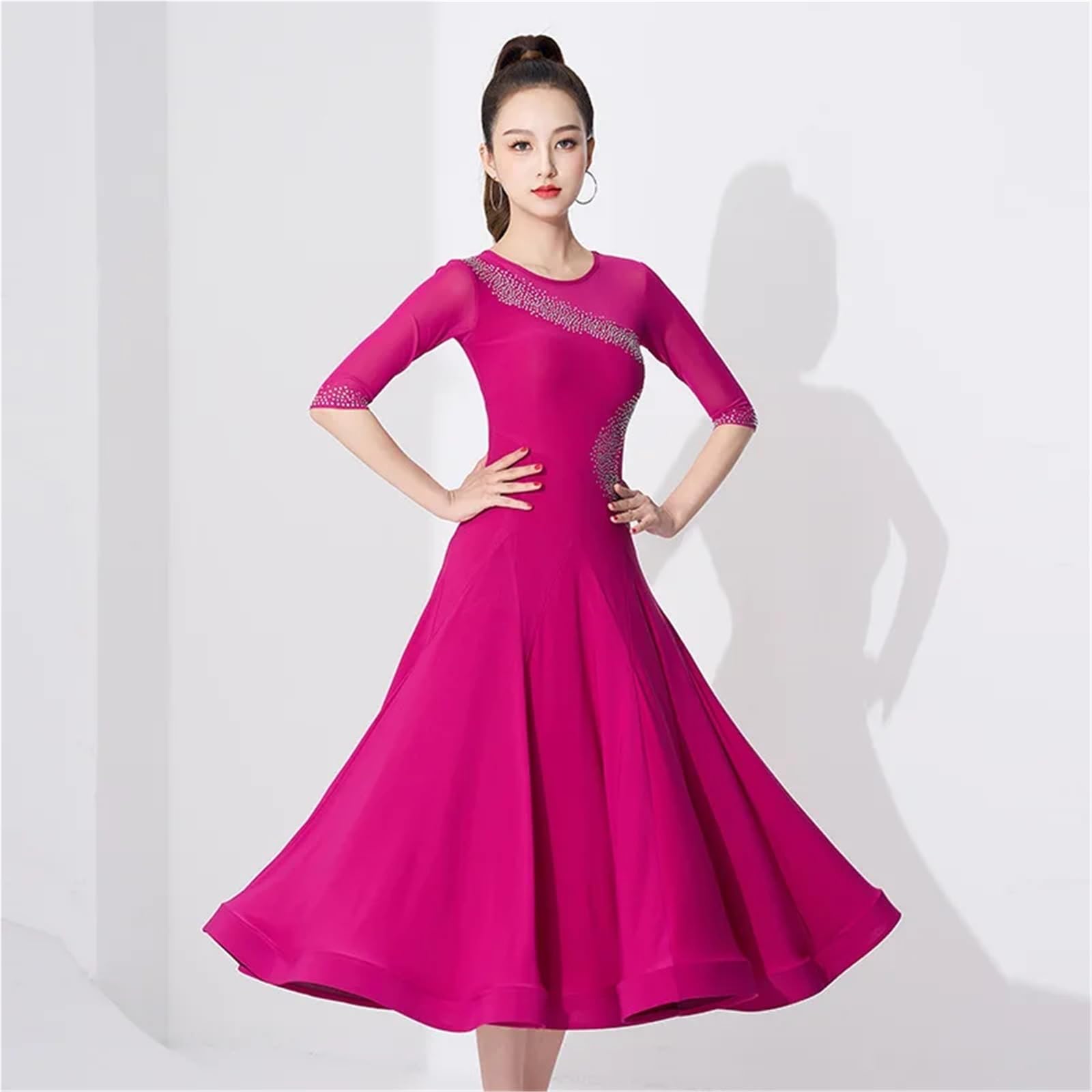 Tanzkleid Damen Modernes Tanzkleid Standard Ballsaal Kleidung Damen Weibliche Lange Röcke Übungskleidung Walzer Tango Cocktail Mädchen Abschlussball