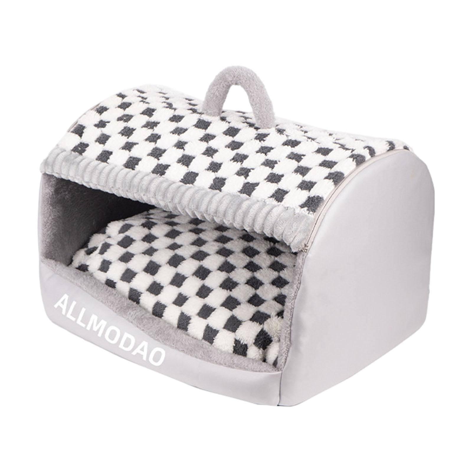 Letto per Gatto Letto Grotta per Gatti Rifugio Morbido Cuscino Estraibile Struttura Robusta Traspirante Adatto per Gatti da Interno Cani Piccoli Soggi, Gray L