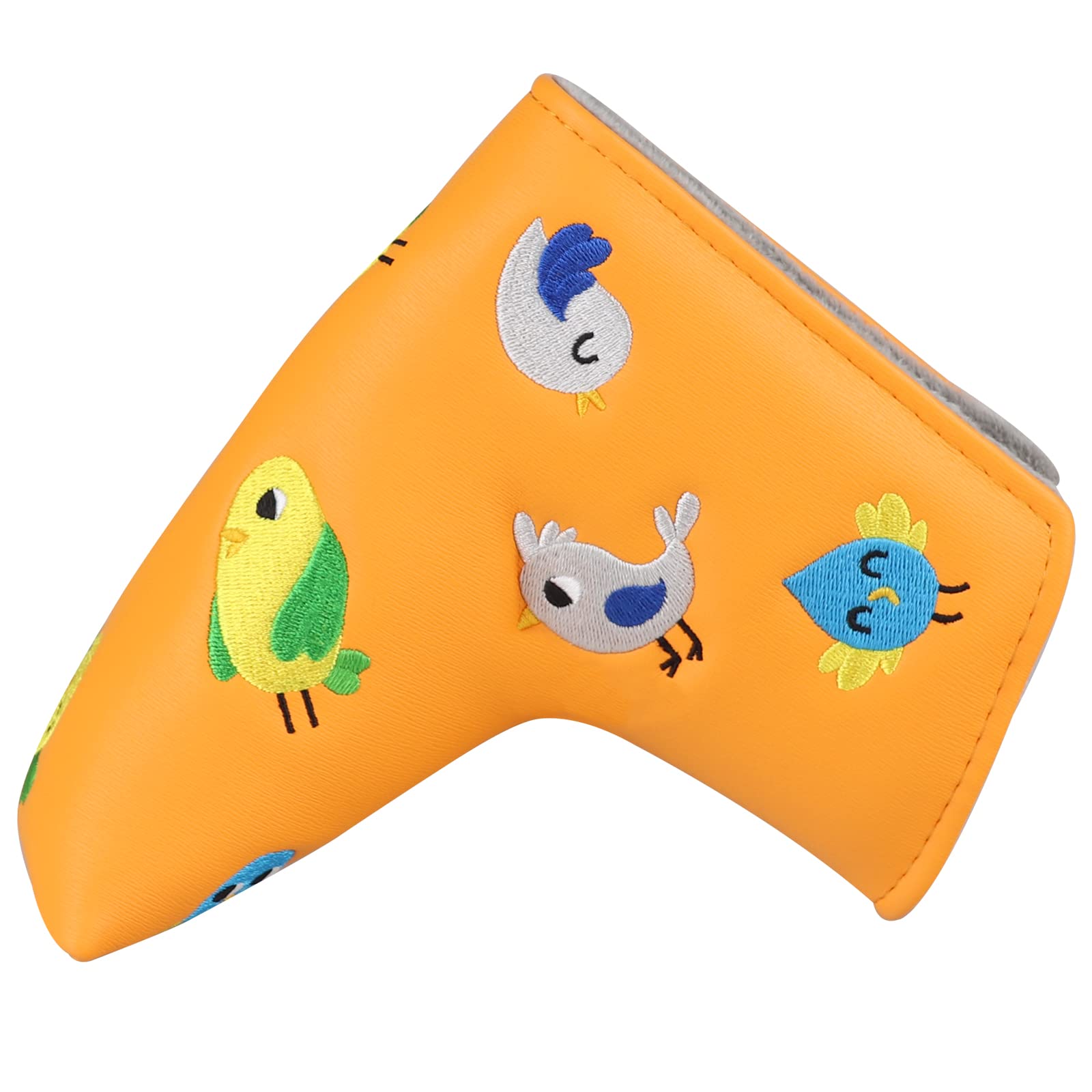 LZFAN Golf Club Head Covers Driver Fairway Wood Hybrid Mallet Blade Putter Golf Club Headcover Protector Embroidered Leather Bird