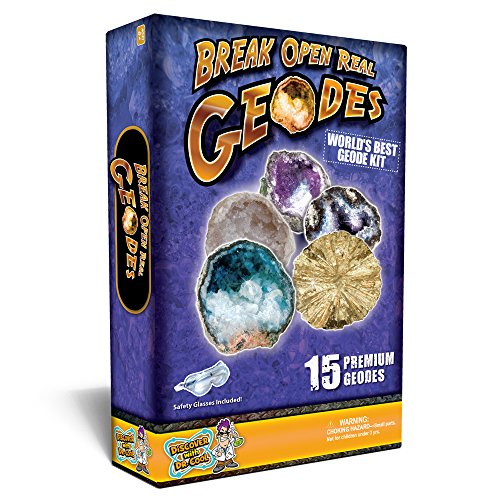 Discover with Dr. Cool Worlds Best Geode Kit - Break 15 Geodes from 5 Different Mines!