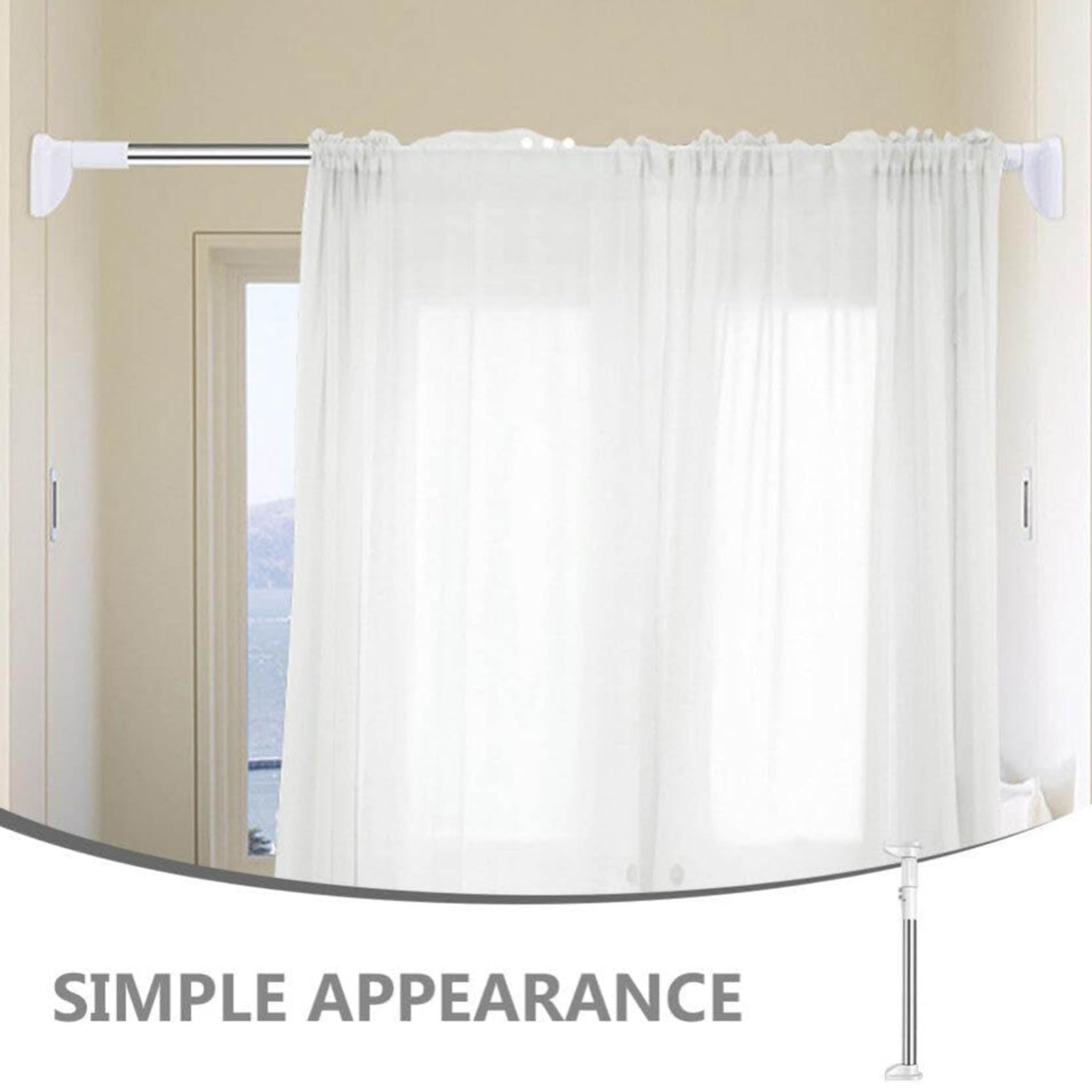 Duschspannstange, Erweiterbare Spannvorhangstange Ohne Bohren, Spannstange Robuste Gardinenstange, Kleiderstangenstange für Kleiderständer, Federvorhangstange(Size:110-200cm)