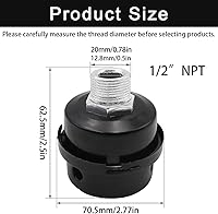 Vista 3 de 2 silenciadores de compresor de aire de rosca de 1/2 pulgada, filtro de admisión de compresor de aire, accesorios de 0.787 in para generadores