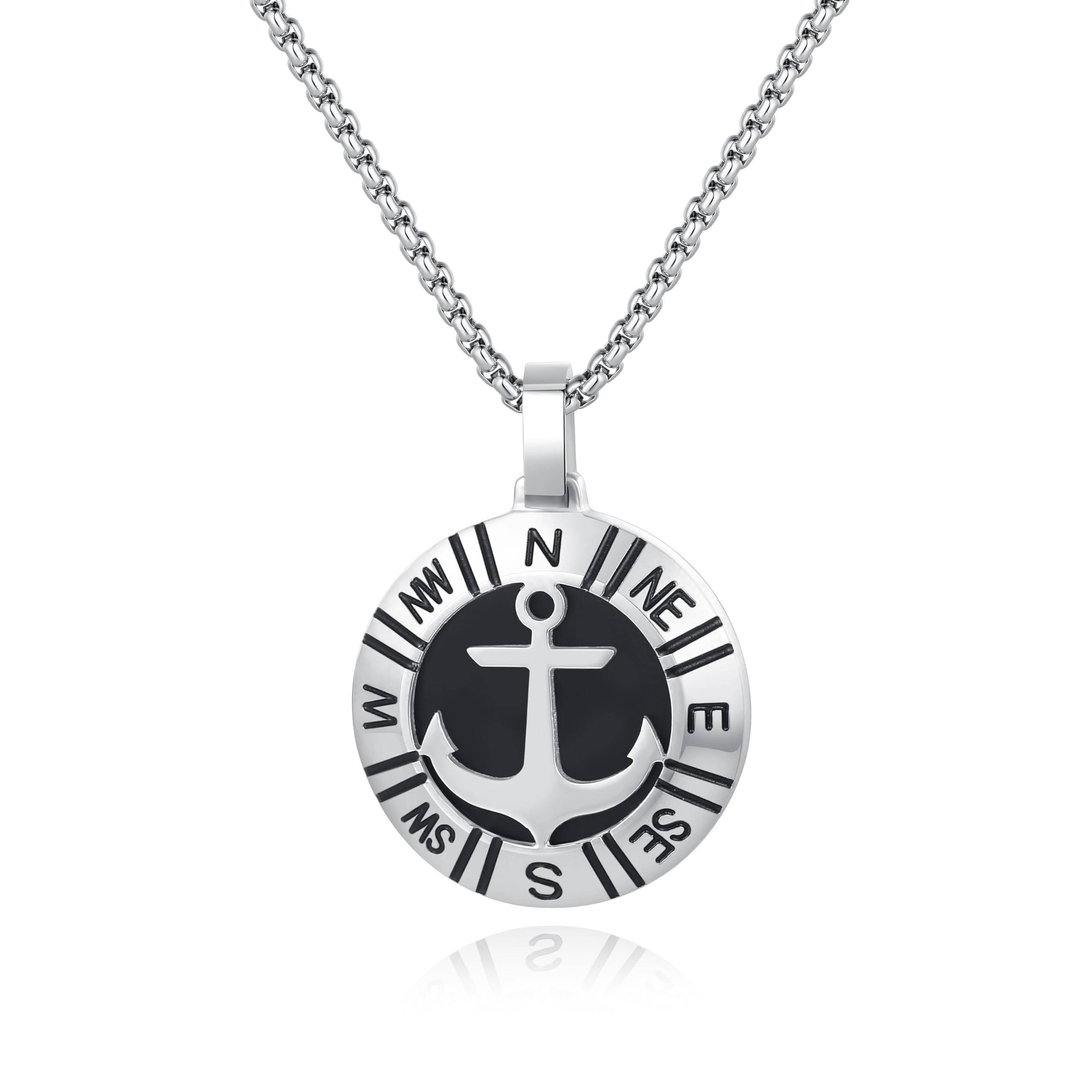 Collana Uomo Vintage Acciaio Inox - Ciondolo Scudo Intagliato "Gesto D'Amore", Catenina Inclusa