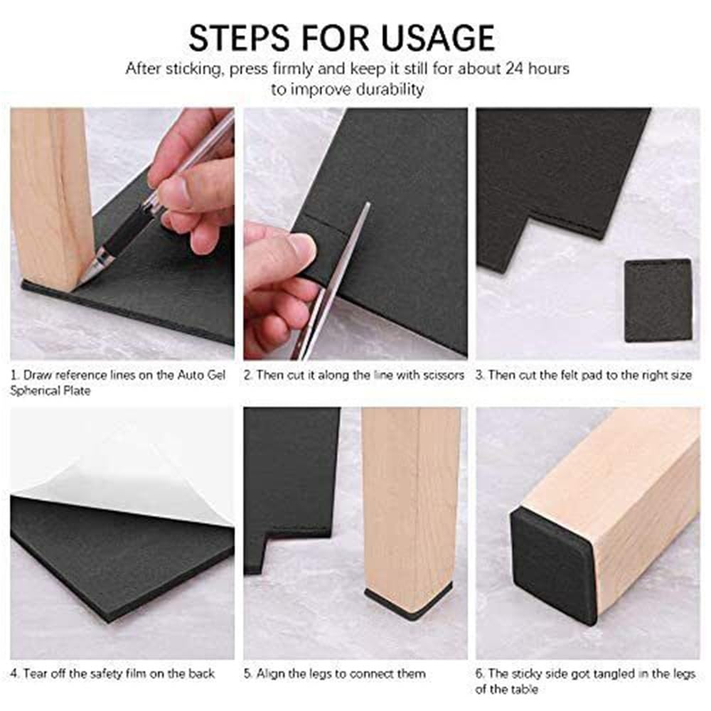 Cinta de Fieltro autoadhesiva de 3 Piezas, Rollo de Tiras de Fieltro de poliéster, Tiras de Fieltro for Muebles, Almohadilla Deslizante con Forma DIY