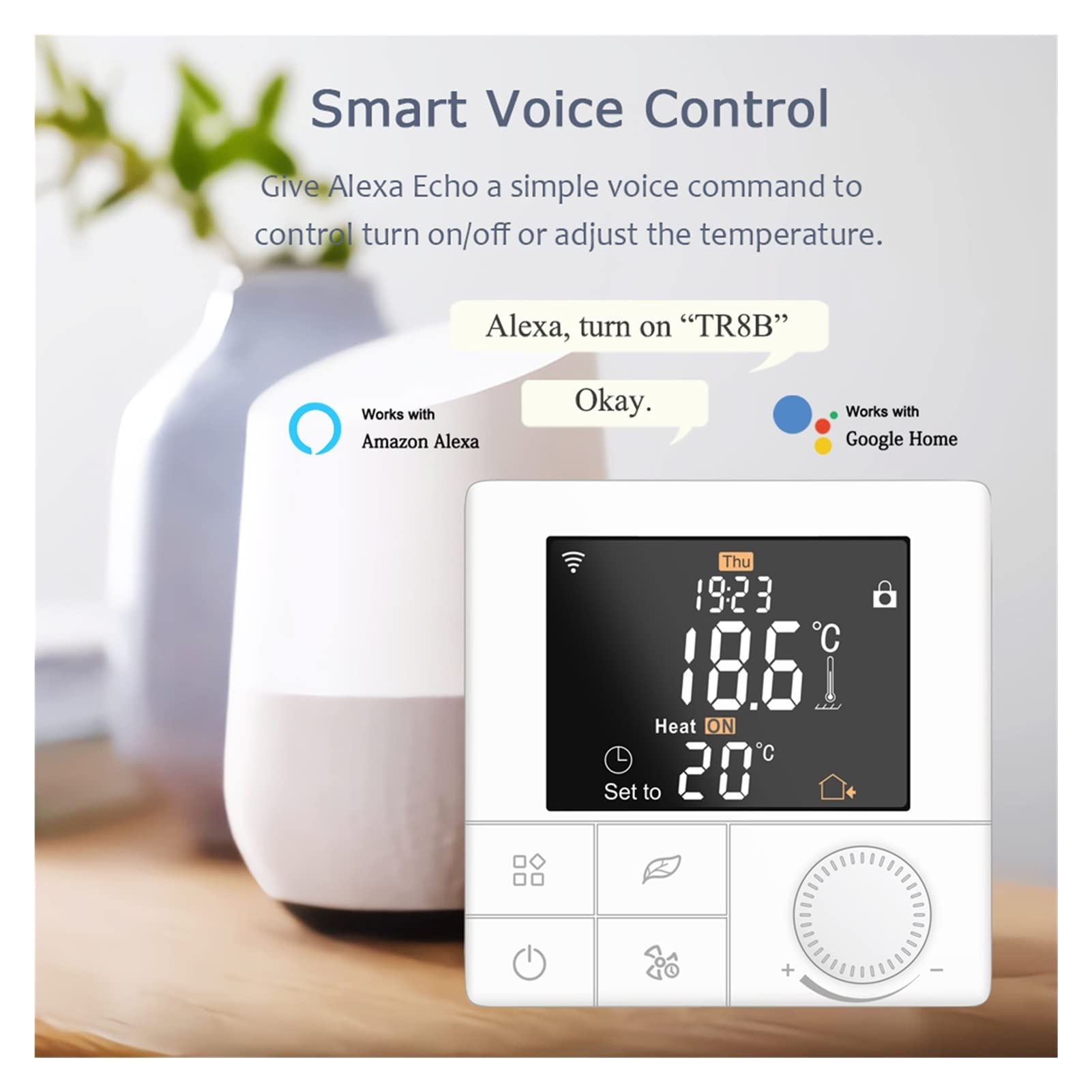 Cyfrowy higrometr termometr wewnętrzny Inteligentny termostat do kotła gazowego Ogrzewanie WiFi Regulator temperatury Home Thermoregulator współpracuje z Alexa Google Home Z wyświetlaczem LCD