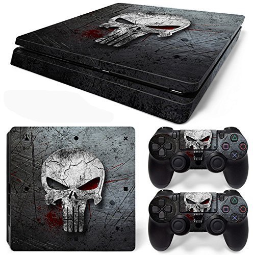 Khushi Decor Punisher Theme 3M Skin Sticker Cover for PS4 Slim and 2 Controllers for Video Game-picture-18