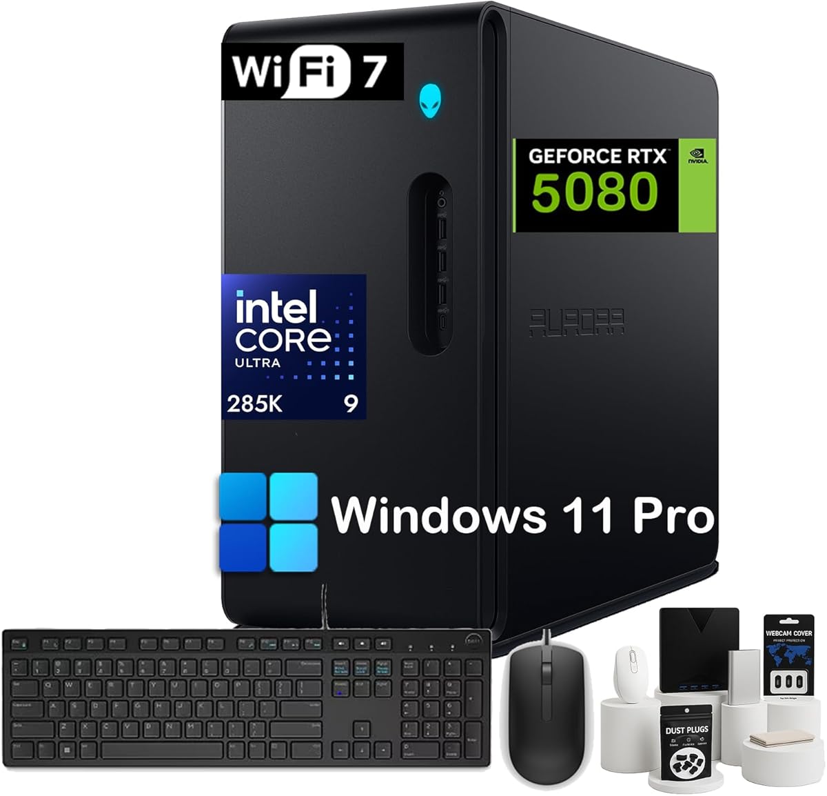 Alienware Aurora R16 Gaming Desktop 2025 - Intel 24-Core Ultra 9 285K(AI NPU), NVIDIA RTX 5080 16GB GDDR7 Graphics, 64GB DDR5, 8TB SDD, 2TB HDD, WiFi 7, Win 11 Pro, 1000W Liquid Cooled, w/Accessories : Electronics