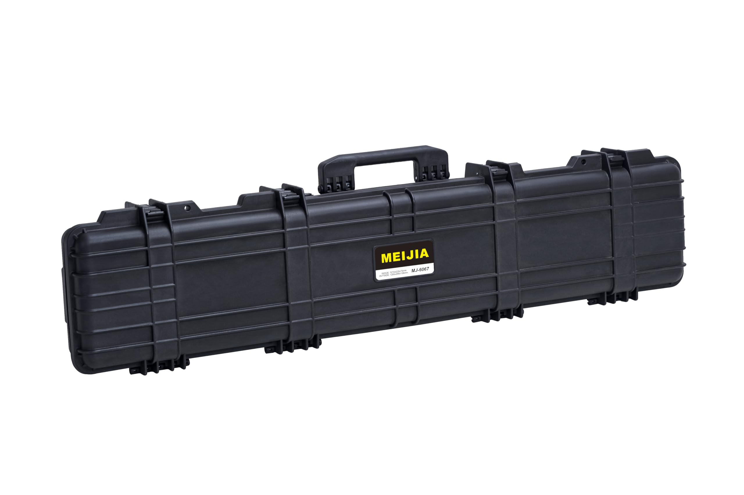MEIJIA Lang - Professioneller IP67 Wasserdichter Hartschalen-Gewehrkoffer mit Herausnehmbare Pick-and-Pluck-Schaumstoffeinlage,Schwarz