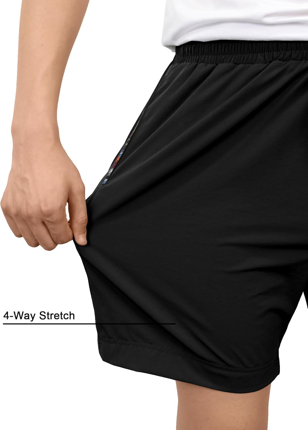 Comdecevis Men's Athletic Shorts 6" Quick-Dry 4-Way Stretch Color Block Elastic Waist Summer Beach Swimming Shorts - Image 5