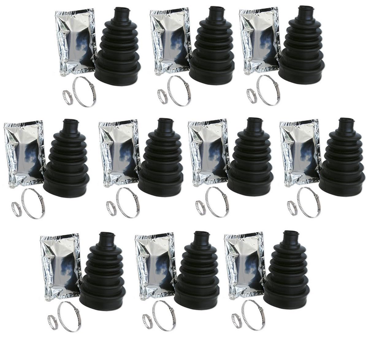 OC-PRO LOT 10 Soufflets DE CARDAN UNIVERSELS pour Auto + Colliers ET Graisse