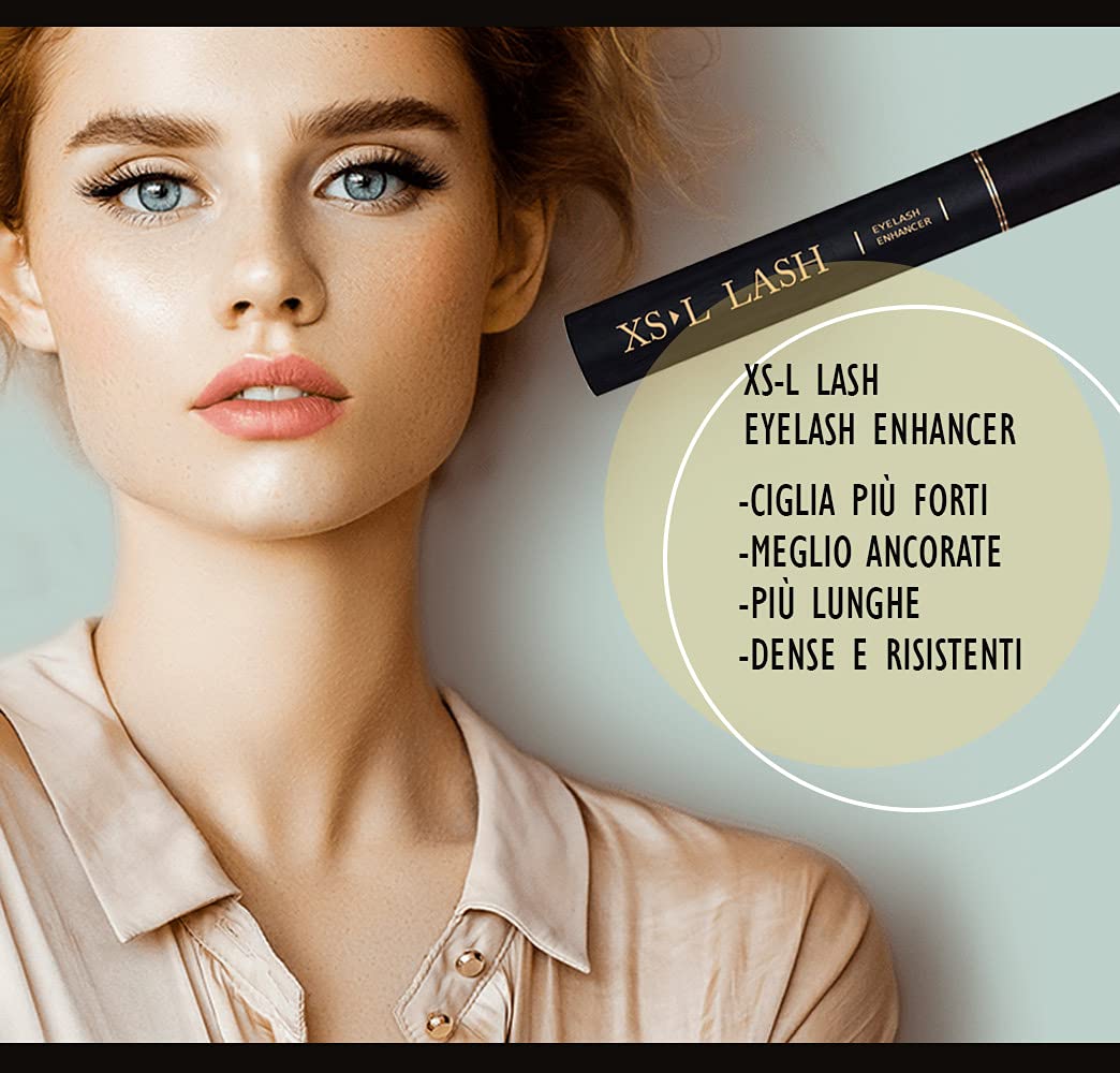 Siero Ciglia Allungante 4ml (4 mesi) - Infoltisce e Allunga Ciglia & Sopracciglia Lunghissime - Xsl Lash Efficace Ultra Rapido