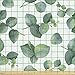 Ambesonne Leaf Fabric by The Yard, Watercolor Style Pattern Dollar Eucalyptus Leaves and Branches, Decorative Fabric for Upholstery and Home Accents, 1 Yard, Brown White