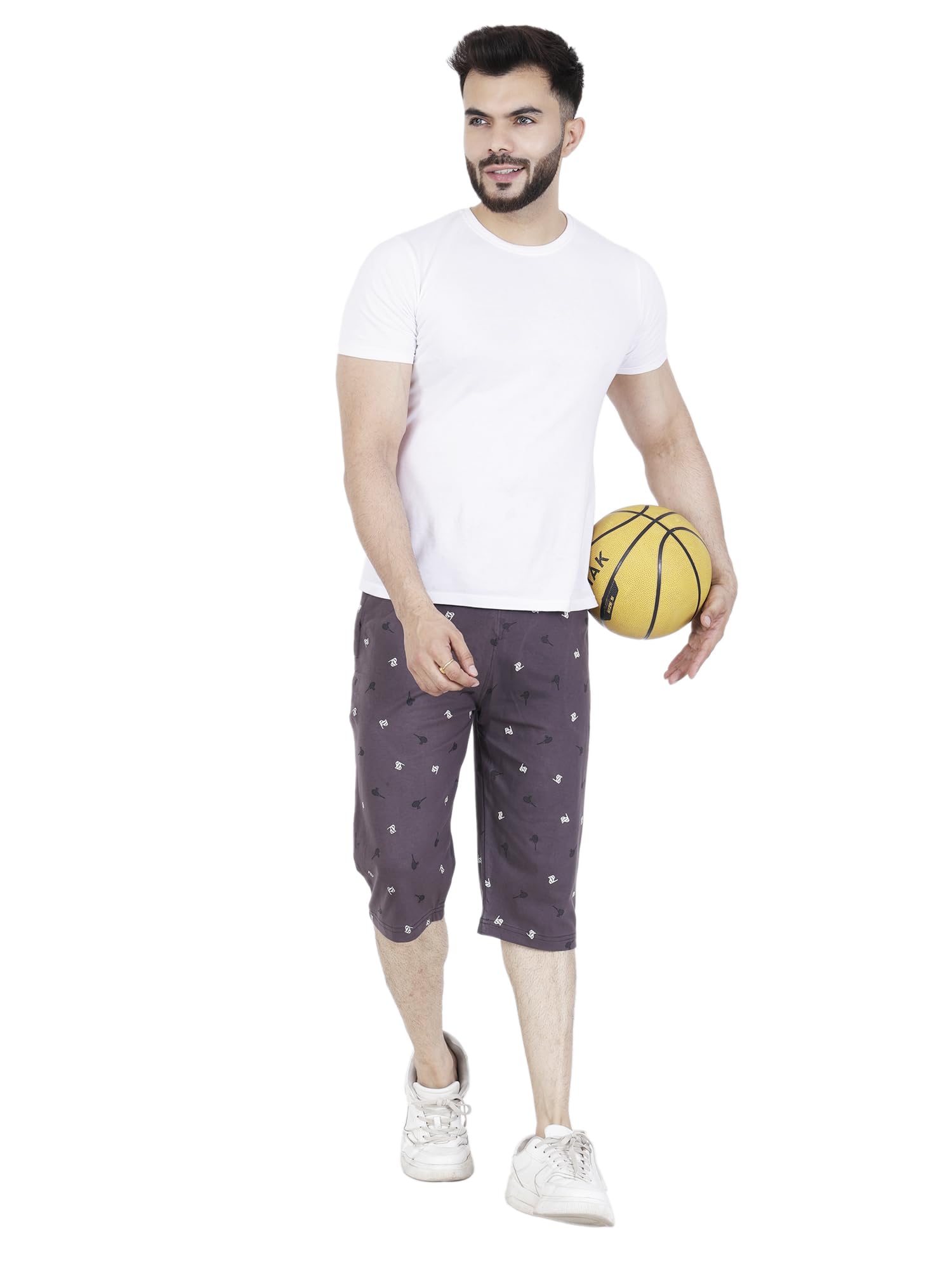 NEWZY - Men's Cotton Regular Fit 3/4th Capri Shorts with Side Pockets | Lightweight, Comfortable Shorts | All Over Printed Short | Short for Men & Boys, Jogging, Gym-image-30