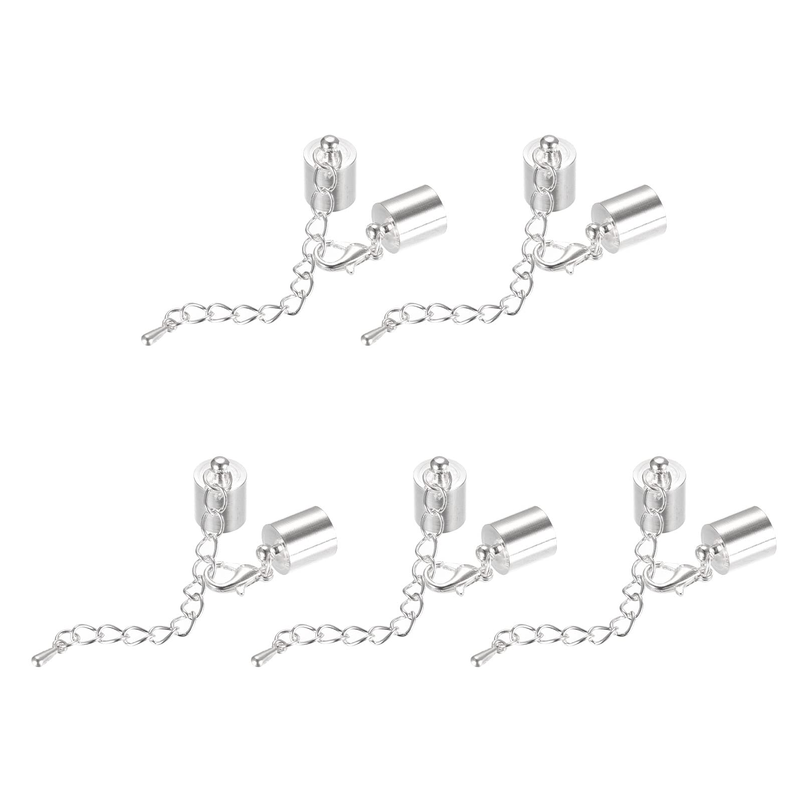 Attache cordon cuir 10mm avec mousqueton sécurisé et chaînette de rallonge pour vos bijoux