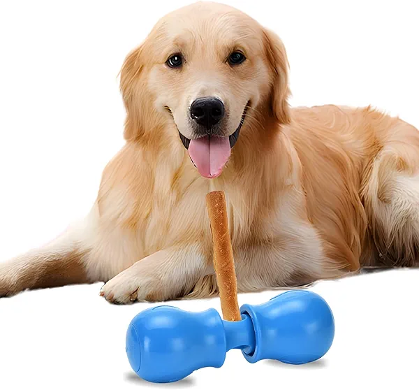 YXIRENE Bully Stick Holder - Improved Dog Treat Chew Holder,Fits Various Bully Sticks,Durable Safety Hold Device to Prevent Swallowed Ends and Choking, Small/Blue