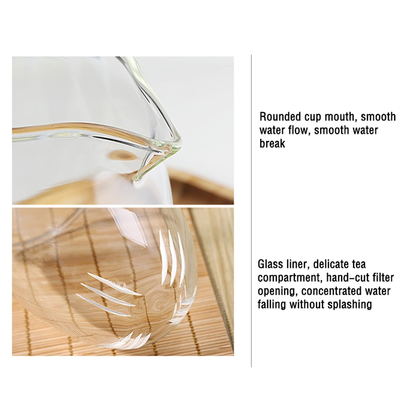 Jarra Agua Fria Jarra de vidrio simple con forro vertical Alto Borosilicate Jarra de vidrio Jugo de tetera para el hogar para el hogar, restaurante, cafetería Jarra Agua Detox Frutas ( Size : Small )