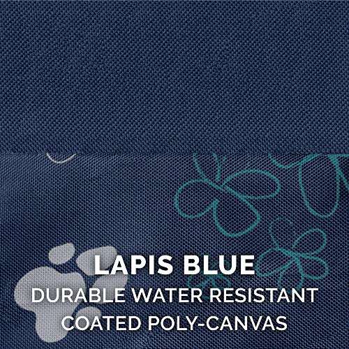 Image of Furhaven Water-Resistant Pillow Dog Bed for Small Dogs w / Removable Washable Cover - Indoor & Outdoor Garden Print Mattress - Lapis Blue, Small