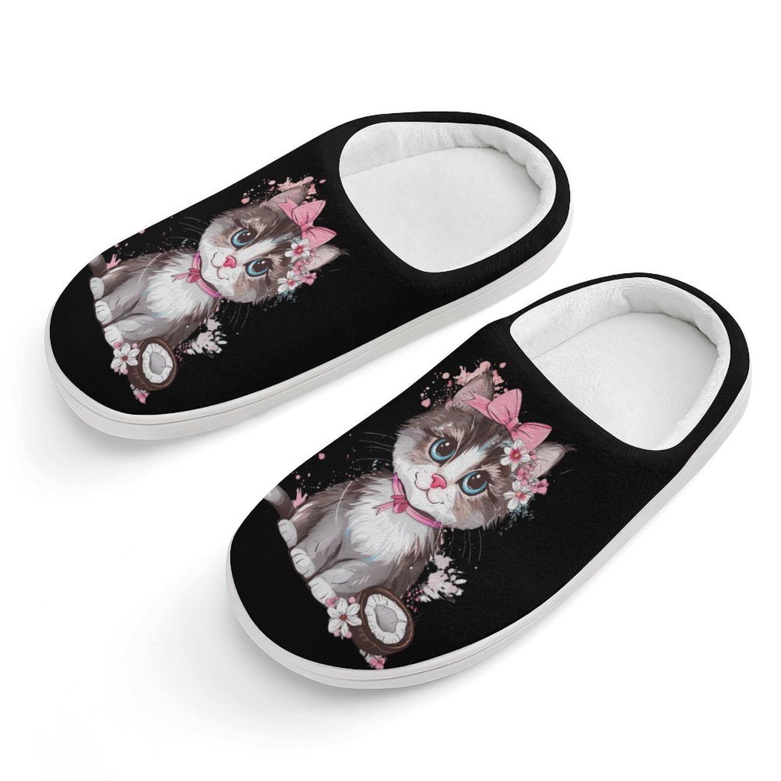 Coconuts Cat Cute Cotton Slippers Anti-slip House Shoes Funny Slipper Indoor Outdoor