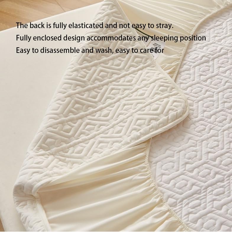 Linge de lit pour Matelas épais,Protège-matelas à sommier tapissier matelassé brossé solide, surmatelas épais pour chambre à coucher, hôtel, famille d'accueil, bleu marine, 200 x 220 cm (3 pièces)