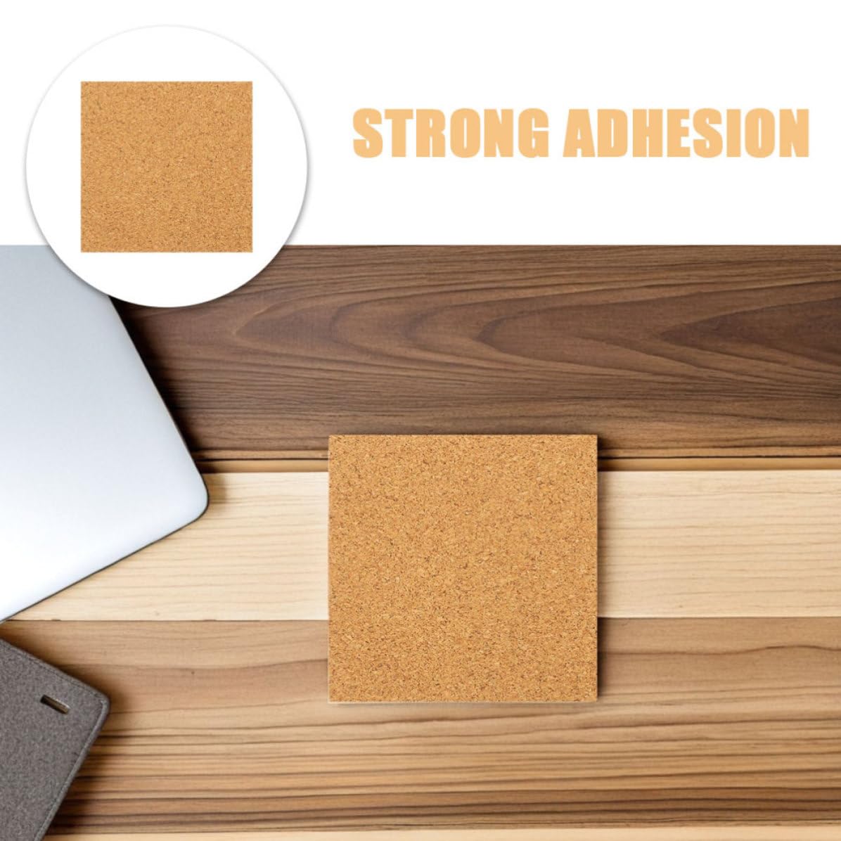 Homoyoyo 45pcs Self Adhesive Cork Board Squares Tiles Xmas Brown