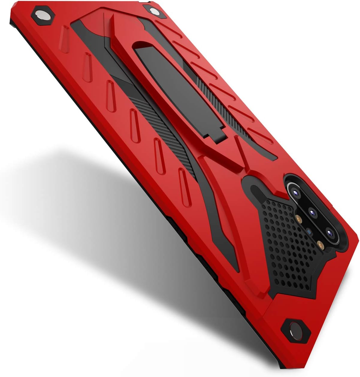 Kitoo Designed for Samsung Galaxy Note 10 Plus Case with Kickstand, Military Grade 12ft. Drop Tested - Red