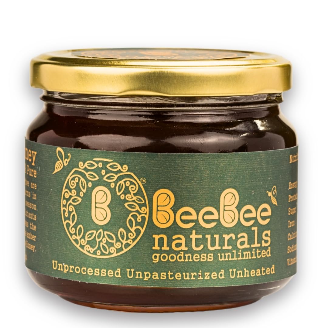 BeeBee naturals Fennel Raw Honey - 100% Pure and Natural - Unprocessed, Unfiltered, Unpasteurized-400 Grams