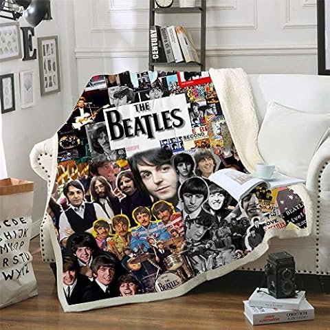 WXhGY Sherpa Blanket Gray Travel/Single Size (130 x 150cm) The Beatles Super Soft Fluffy Fuzzy Comfy Reversible Fleece TV Blankets and Throws for Sofa Couch Bed,Perfect for Gift Children and Adult Cover