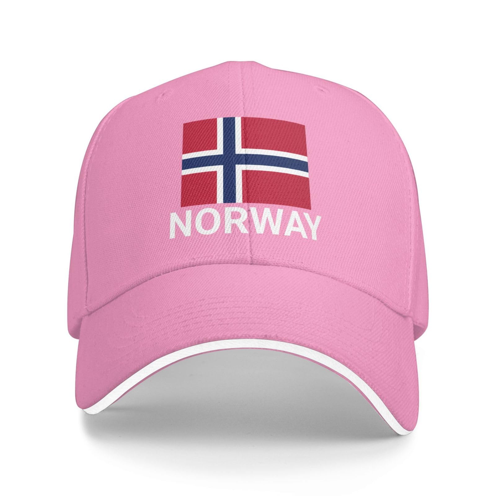 Support Norway Flag Hat Norwegian Caps for Men Women I Stand with Norway Baseball Cap Trucker Hats Pink