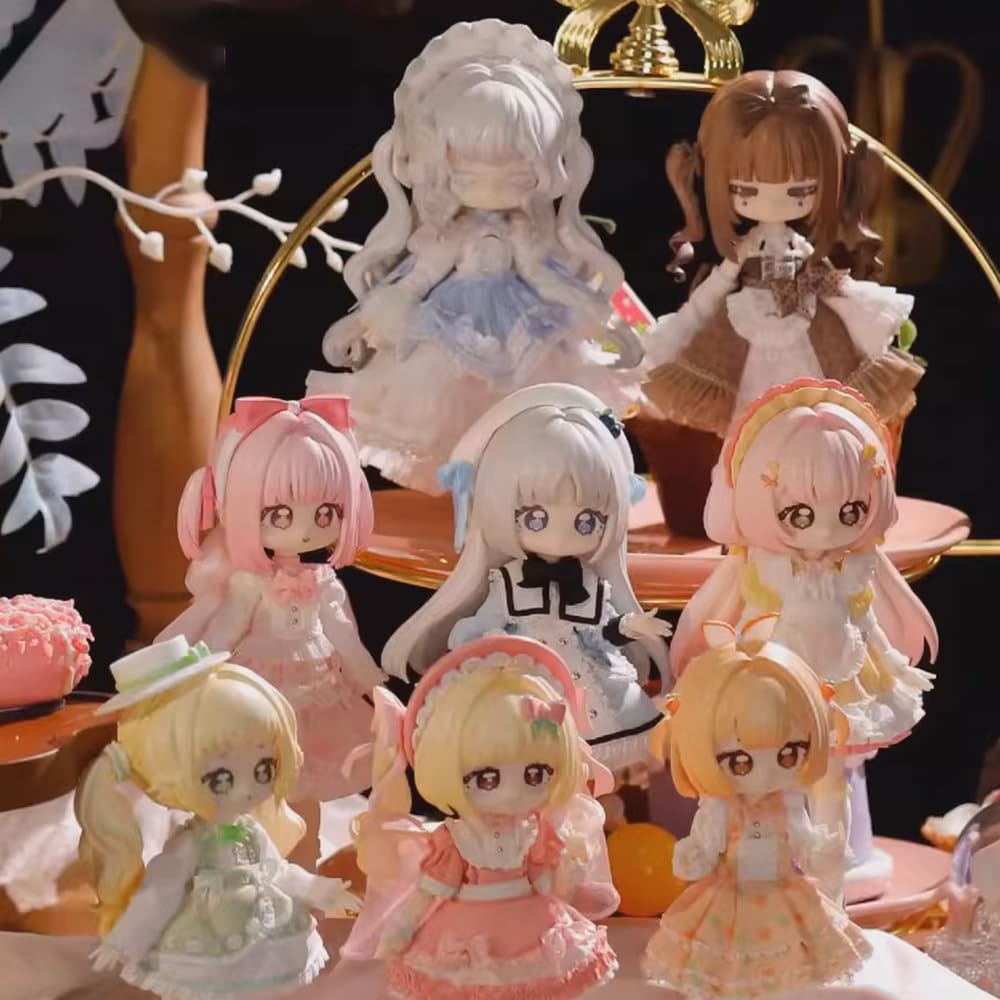 niannyyhouse BJD Blind Box Figurki, Ball Jointed Doll z ubraniami, seria Sweetr Girl, 1/12 Figurka kolekcjonerska w skali 1/12 (6 sztuk)