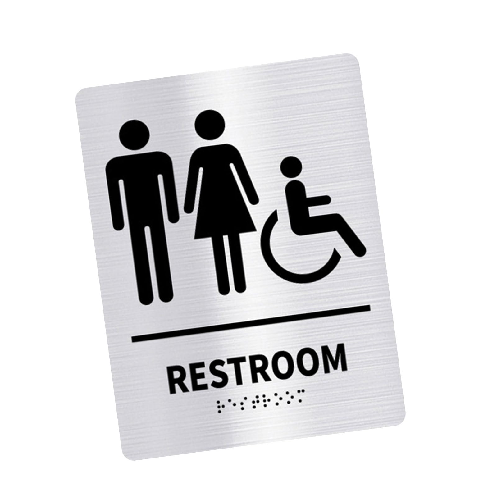 Yhplxyuus Stainless Steel Unisex Bathroom Signage for Public Space Enhancing User with Clear Indication Restrooms Sign
