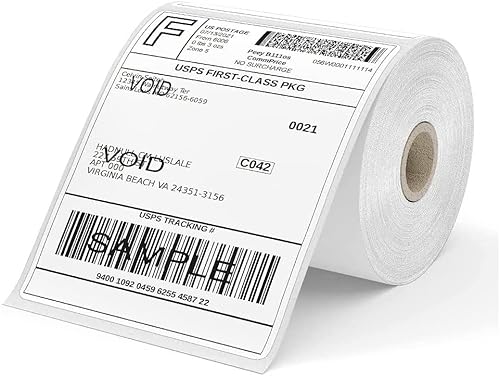 Etiquetas térmicas de 4 x 6 pulgadas, etiqueta térmica directa de envío 18000 (450 etiquetasrollo, 40 rollos) etiquetas térmicas perforadas para