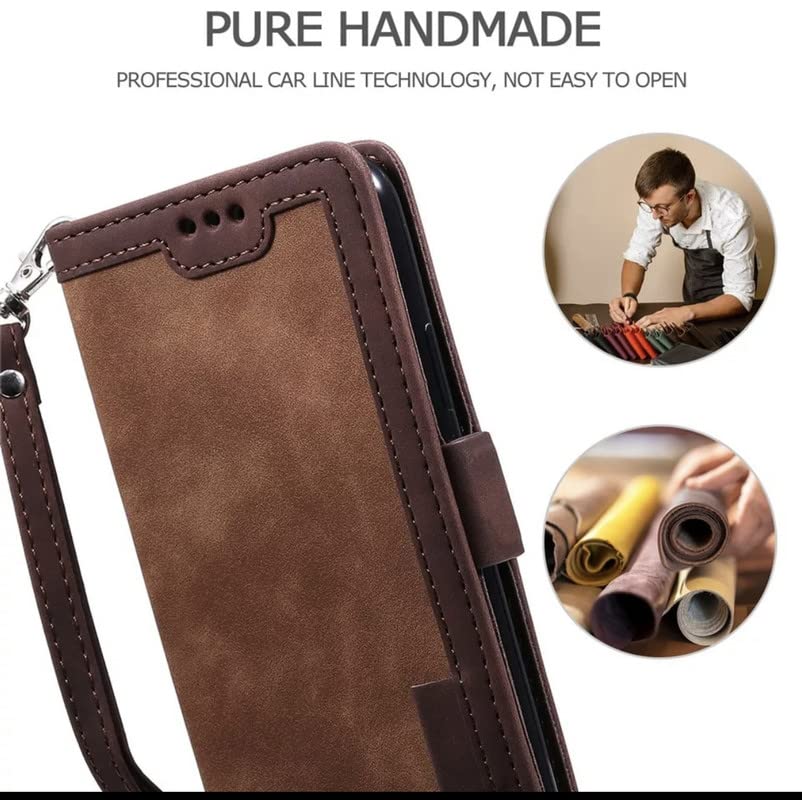 Image of TROUNCE Professional Flip Cover (Shock Proof | Velvet Finish | Card Pockets Wallet & Stand | Brown) Case for Samsung Galaxy A54 5G