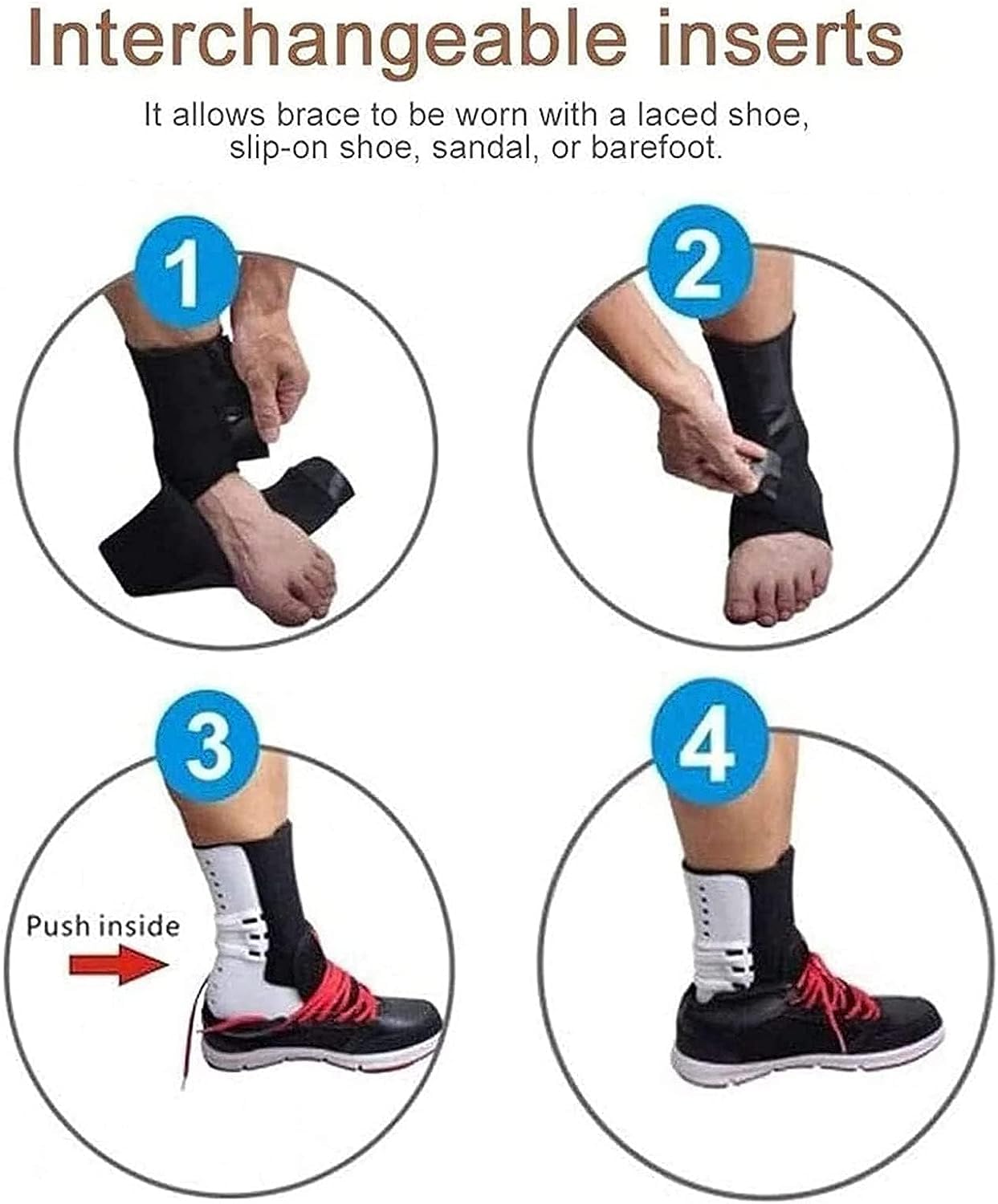 DKULMN Ortesis para pie caído, AFO Ortesis de Tobillo Ajustable, férula de Soporte, AFO Ortesis Suave para pie caído, Ligera para Zapatos de Andar,Right,L