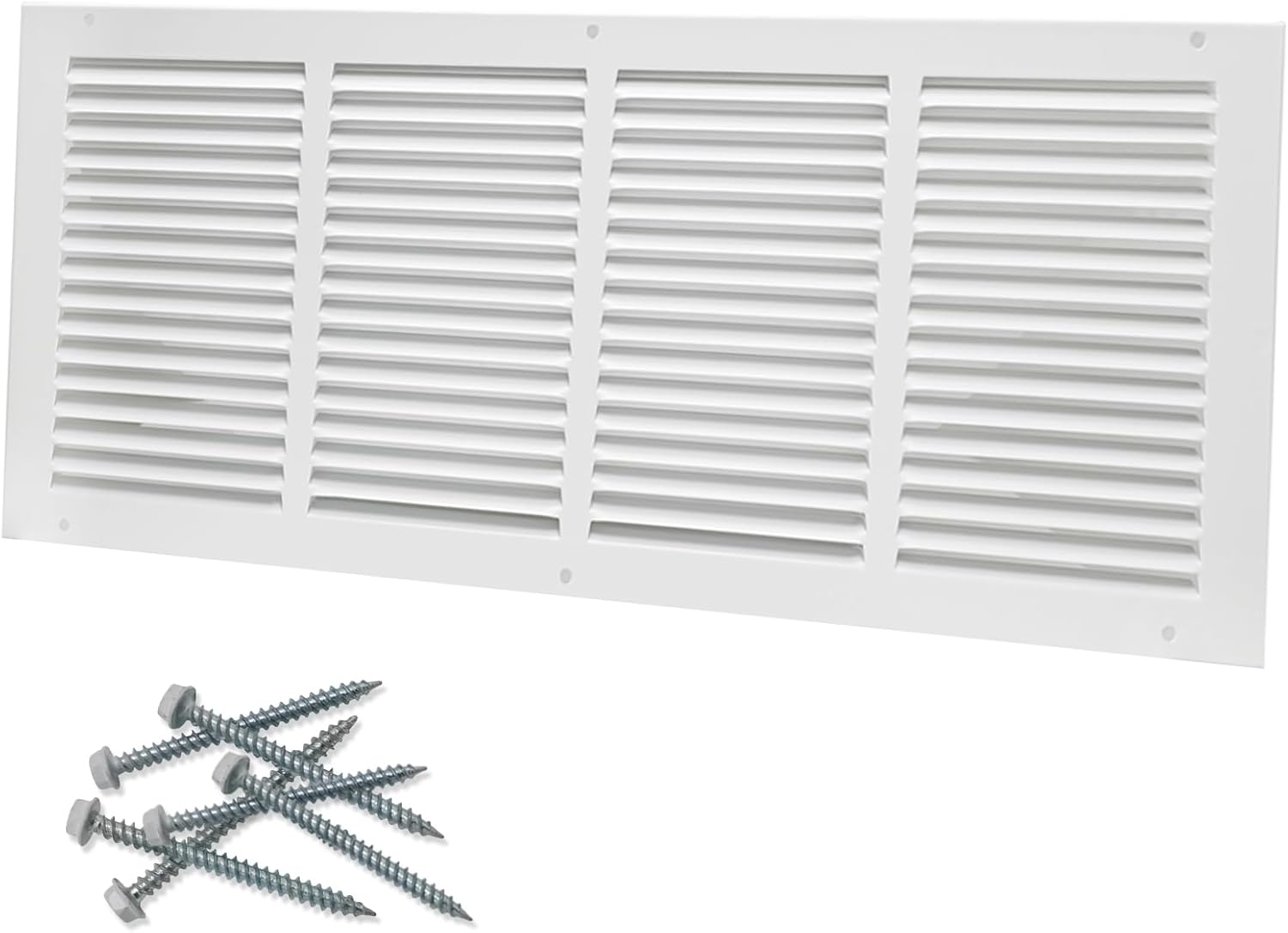 24"W x 10"H [Duct Opening Size] Steel Return Air Grille, Air Return Vent Cover for Ceiling and Sidewall - HVAC Air Vent Covers - [Outer Dimensions: 25.75"W x 11.75"H] 24"W x 10"H [Duct Opening]