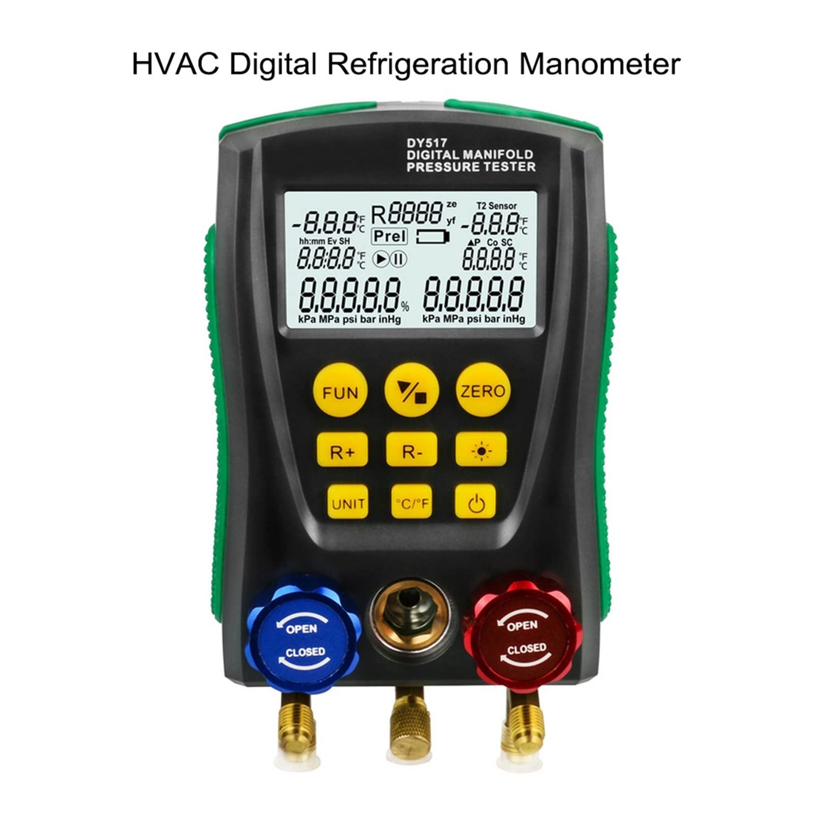 DY517 Medidor de presión refrigeración probador vacío Digital HVAC Conjunto Fugas Temperatura Prueba con precisión(Chinese Button)