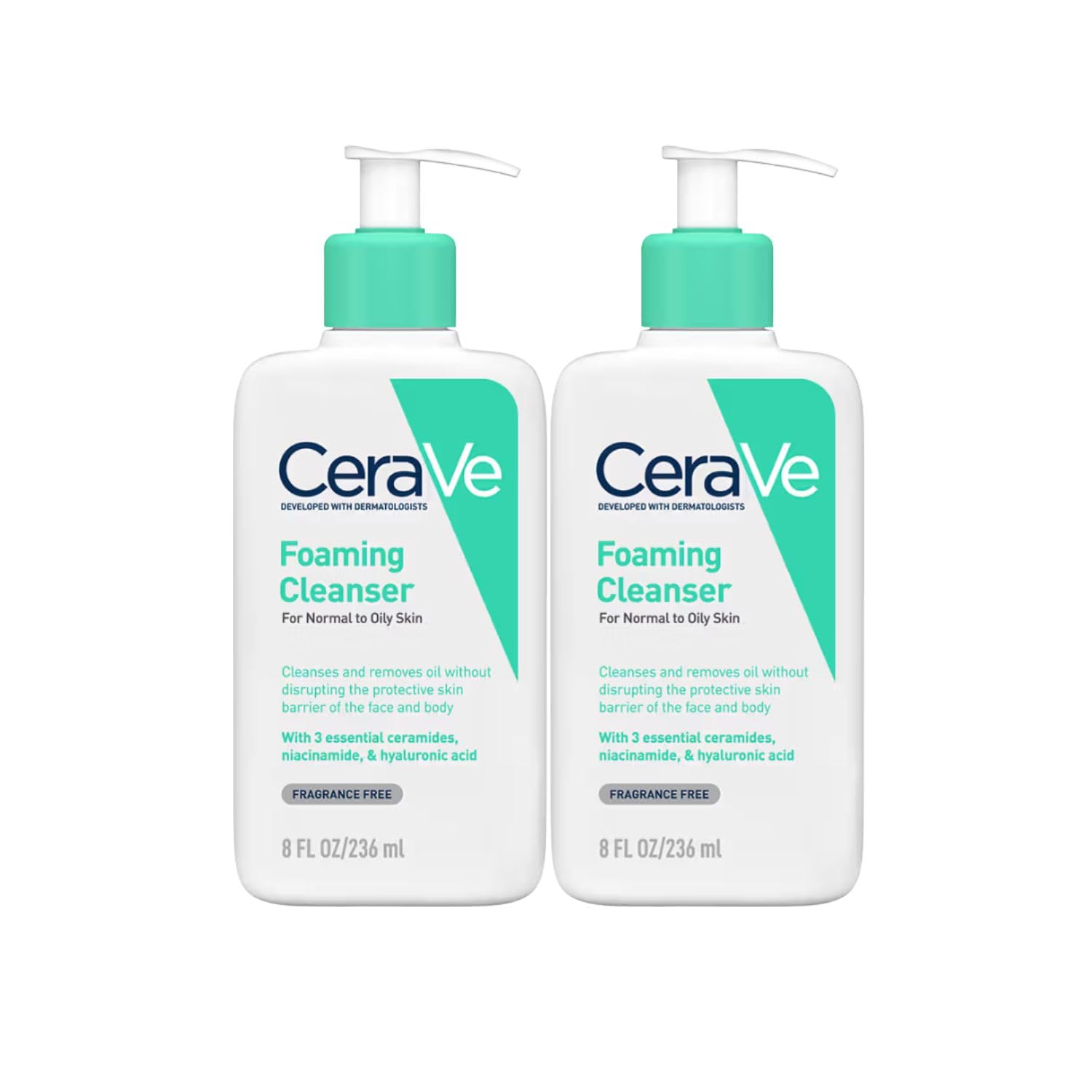 CeraVe Foaming Cleanser For Normal To Oily Skin (236ml) - Dermatologist-Developed Facewash | Non-Comedogenic And Fragrance-Free Cleansers For Acne-Prone Skin (Pack of 2)-picture-14